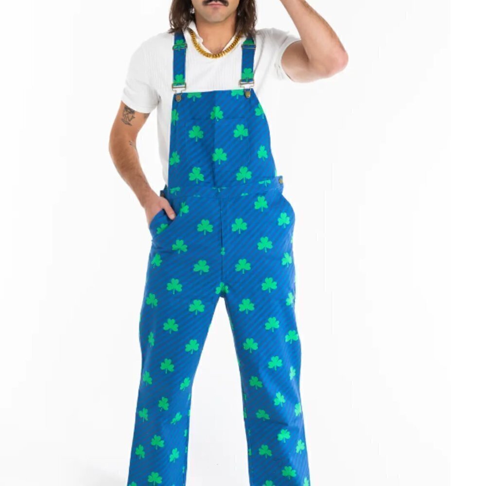 Shinesty Clover Overalls Luck of Irish Size Large NWT